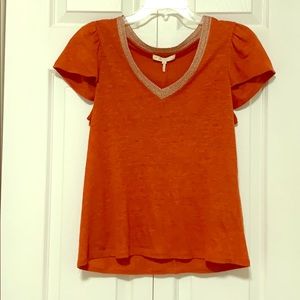 MAJE RUST ORANGE T-SHIRT SZ 1